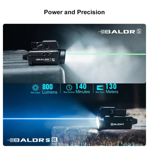 Baldr S Rail Mounted Light 800 Lumens - Meridian EDC | Laserworks - Baldr S Rail Mounted Light 800 Lumens