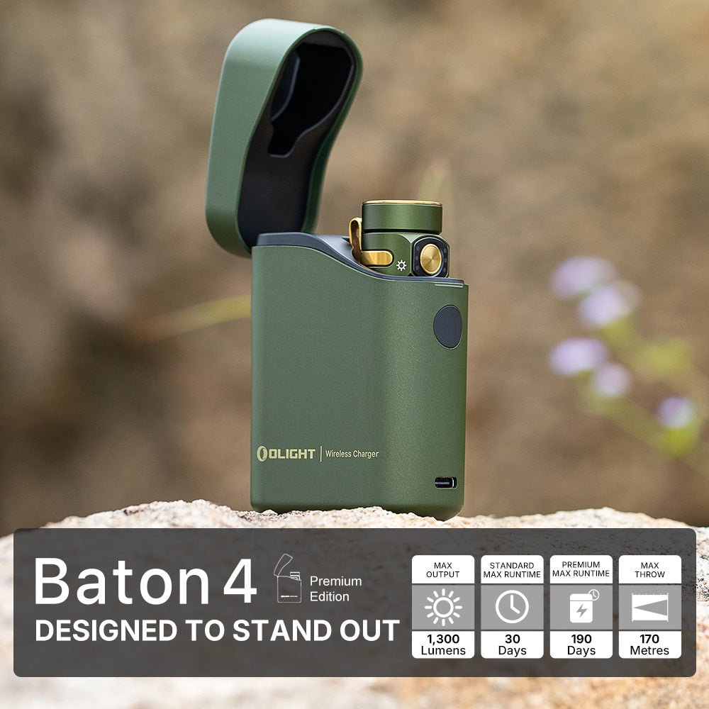 Baton 4 Premium w/ Recharging Case - Powerful EDC Flashlight 1300 Lumens - Meridian EDC | Laserworks - Baton 4 Premium w/ Recharging Case - Powerful EDC Flashlight 1300 Lumens