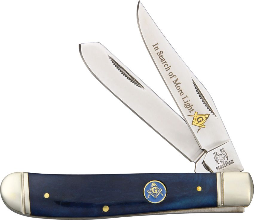 Rough Rider - Masonic Mini Trapper - Meridian EDC | Laserworks - Rough Rider - Masonic Mini Trapper