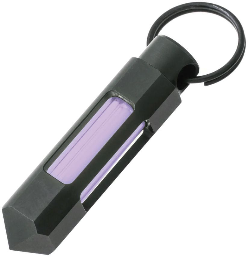 Steel Glow Fob Purple Tritium - Meridian EDC | Laserworks - Steel Glow Fob Purple Tritium