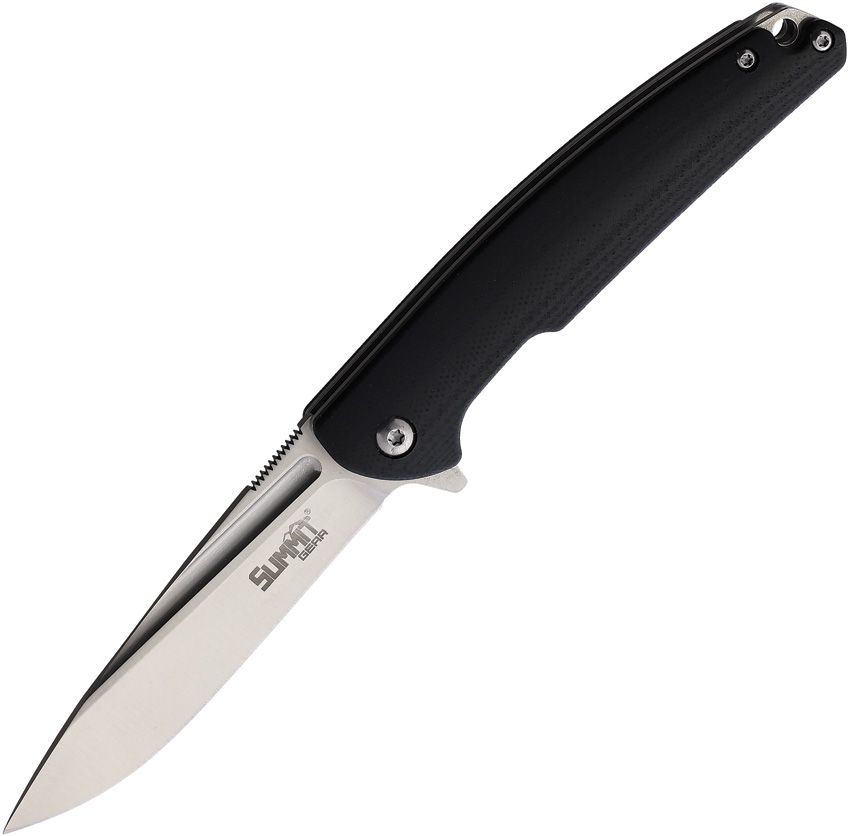 Summit Gear 006BLK Linerlock Knife with Black G10 Handles - Meridian EDC | Laserworks - Summit Gear 006BLK Linerlock Knife with Black G10 Handles