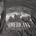 The "American Resolve" Premium Graphic Tee - Meridian EDC | Laserworks - Gray t-shirt with graphic design and text on a plain background