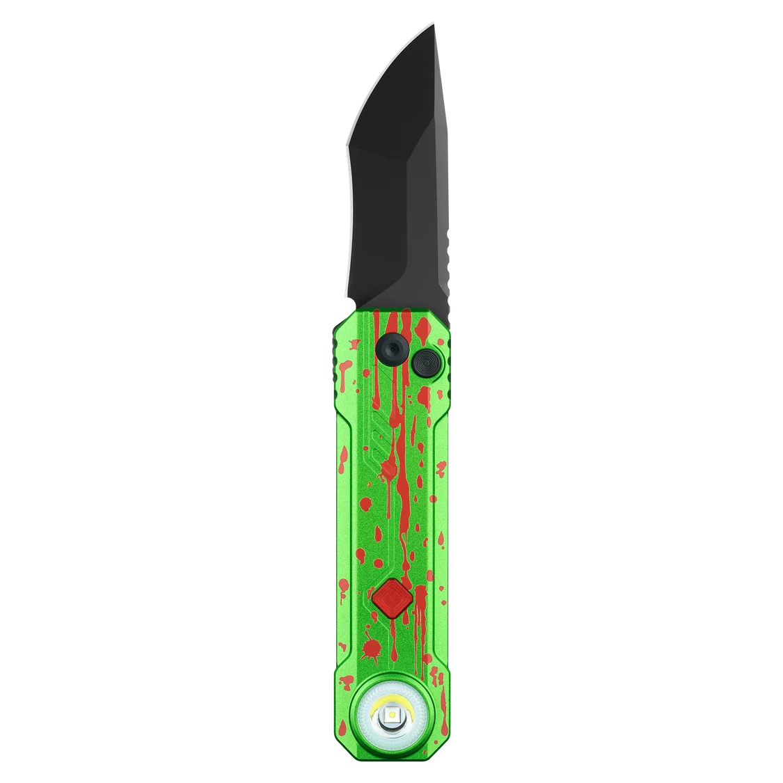 OKNIFE LK Zombie Green Folding Knife with Rechargeable Flashlight & RGB Light